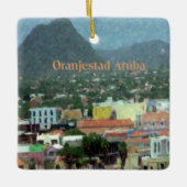 Waterverf Oranjestad, Aruba Keramisch Ornament (Voorkant)