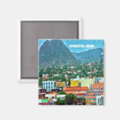 Waterverf Oranjestad, Aruba Magneet (Voorkant / Achterkant)