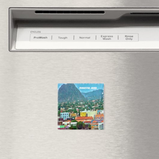 Waterverf Oranjestad, Aruba Magneet (Insitu (Vaatwasser))