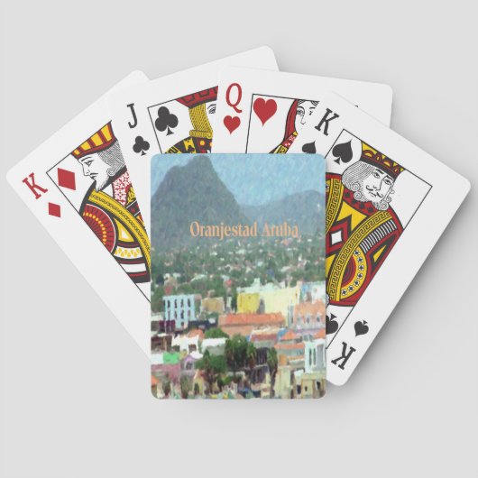 Waterverf Oranjestad, Aruba Pokerkaarten (Achterkant)