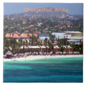 Waterverf Oranjestad Aruba Tegeltje (Voorkant)