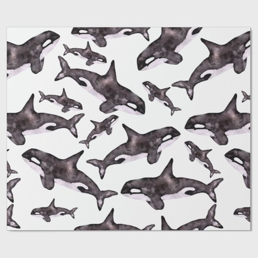 Waterverf Orca Cadeaupapier (Vlak)