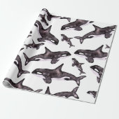 Waterverf Orca Cadeaupapier (Uitgerold)