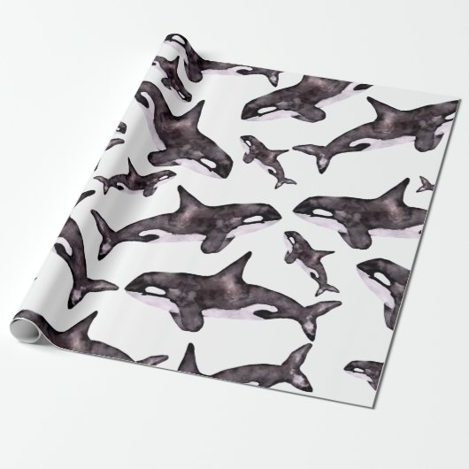 Waterverf Orca Cadeaupapier (Uitgerold)