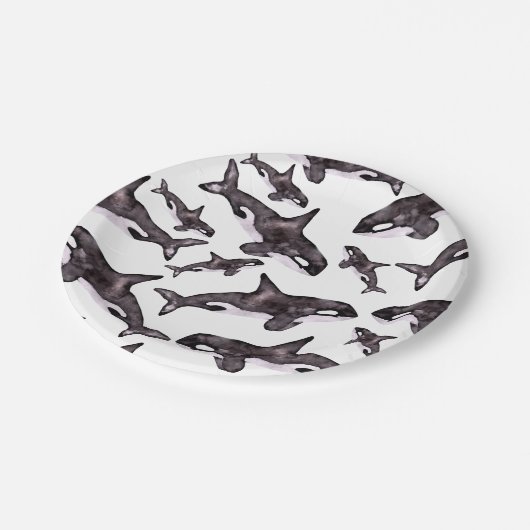 Waterverf Orca Papieren Bordje (Gekanteld)