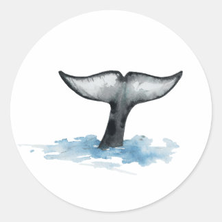 Waterverf Orca Staartvin Stickers