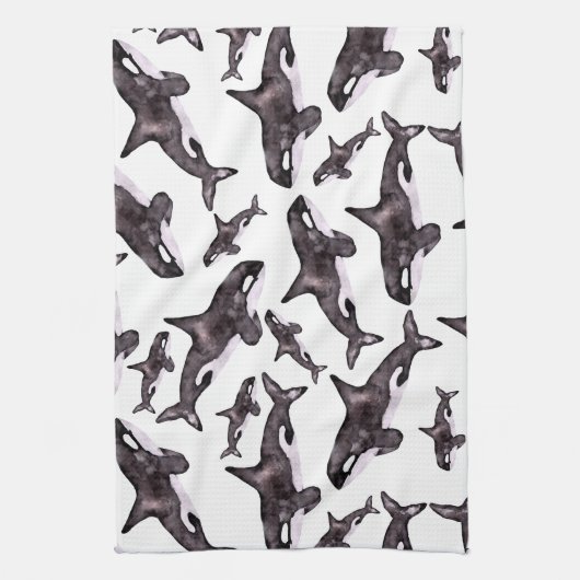 Waterverf Orca Theedoek (Verticaal)