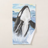 Waterverf Orca Whale Baching Bad Handdoek (Handdoek)