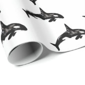 Waterverf Orca Whale Cadeaupapier (Rol Hoek)