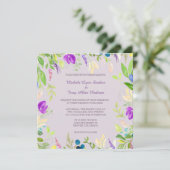 Waterverf Orchid Floral Border Wedding Kaart (Staand voorkant)