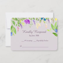 Waterverf Orchid Floral Border Wedding RSVP