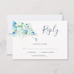 Waterverf Orchid Flower Reply RSVP-kaarten RSVP Kaartje