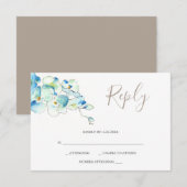 Waterverf Orchid Flower Reply RSVP-kaarten RSVP Kaartje (Voorkant / Achterkant)