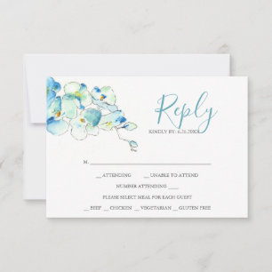 Waterverf Orchid Flower Reply RSVP-kaarten RSVP Kaartje