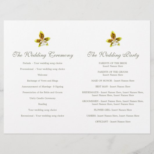 Waterverf - Orchid flower trouwprogramma (Achterkant)