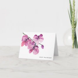 Waterverf Orchid Personalized Notecard Notitiekaartje