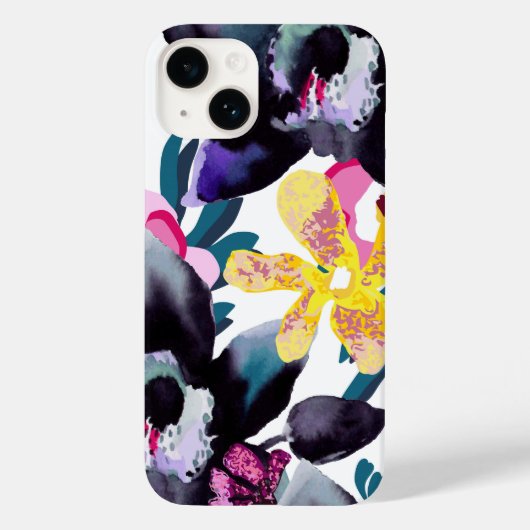 Waterverf Orchid Print iPhone Case (Achterkant)