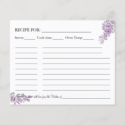 Waterverf Orchid Recipe-kaart Flyer (Voorkant)