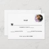 Waterverf Orchid Response Card RSVP Kaartje (Voorkant / Achterkant)