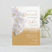 Waterverf Orchid Weddenschap I Gold Kaart (Staand voorkant)