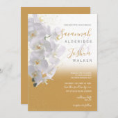 Waterverf Orchid Weddenschap I Gold Kaart (Voorkant / Achterkant)