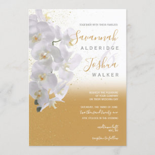 Waterverf Orchid Weddenschap I Gold Kaart