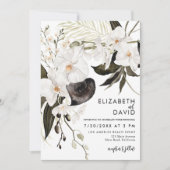 Waterverf Orchid Wreath Elegant Wedding Kaart (Voorkant)