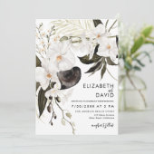 Waterverf Orchid Wreath Elegant Wedding Kaart (Staand voorkant)