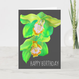 Waterverf orchidee bloem birthday pop kunst kaart