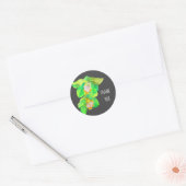 Waterverf orchidee bloem dank je pop kunst ronde sticker (Envelop)