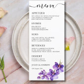 Waterverf Orchidee bloem Wedding Menu kaart