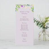 Waterverf Orchidee Bloemen Trouwmenu Menu (Staand voorkant)
