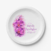 Waterverf orchidee bloemroze bord (Voorkant)