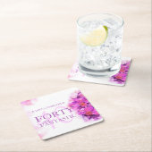 Waterverf Orchidee Flower 40th Birthday aangepaste Kartonnen Onderzetters (Insitu)