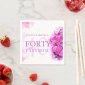 Waterverf Orchidee Flower 40th Birthday aangepaste Servet (Insitu)