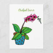 Waterverf orchidee Plant in mooie pot Briefkaart (Voorkant)