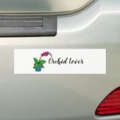 Waterverf orchidee Plant in mooie pot Bumpersticker (Op auto)