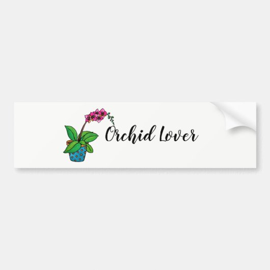 Waterverf orchidee Plant in mooie pot Bumpersticker (Voorkant)