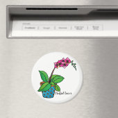 Waterverf orchidee Plant in mooie pot Magneet (Insitu (Vaatwasser))