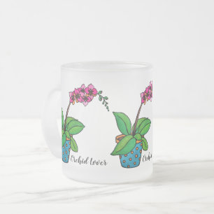 Waterverf orchidee Plant in mooie pot Matglas Koffiemok