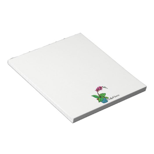 Waterverf orchidee Plant in mooie pot Notitieblok (Schuin)