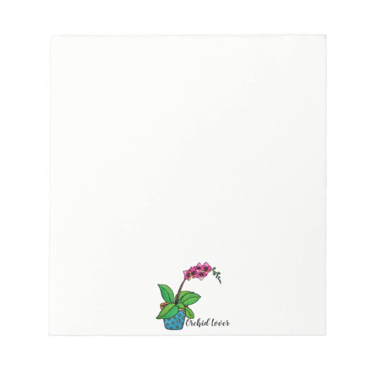 Waterverf orchidee Plant in mooie pot Notitieblok (Voorkant)