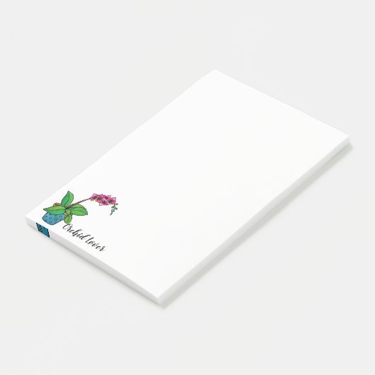 Waterverf orchidee Plant in mooie pot Post-it® Notes (Schuin)