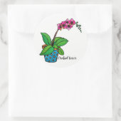 Waterverf orchidee Plant in mooie pot Ronde Sticker (Tas)