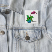 Waterverf orchidee Plant in mooie pot Vierkante Button 5,1 Cm (In situ)