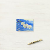 Waterverf orchidee schilderij dromerige wolken luc post-it® notes (Op bureau)