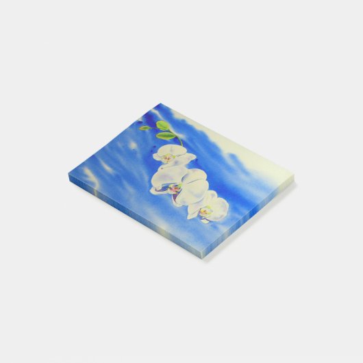 Waterverf orchidee schilderij dromerige wolken luc post-it® notes (Schuin)