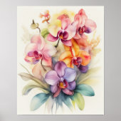 Waterverf Orchideeën 4:5 Poster (Voorkant)