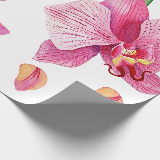 Waterverf Orchideeën Design 2 Cadeaupapier (Hoek)