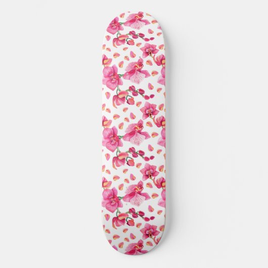 Waterverf Orchideeën Design 2 Persoonlijk Skateboard (Voorkant)